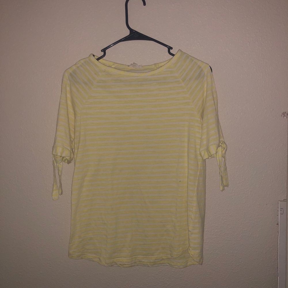 yellow and white striped shirt